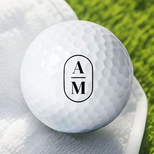 Modern Minimal Pill Monogram - Zwart Golfballen