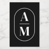 Modern Minimal Pill Monogram - Zwart Wijn Etiket (Enkel label)