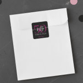 Modern Minimal Pink Fifty Fabulous Script Birthday Vierkante Sticker