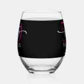 Modern Minimal Pink Forty Fabulous Script Birthday Wijnglas Zonder Voet (Links)
