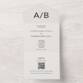 Modern Minimal QR All-in-One Wedding Invitation (À l'intérieur)