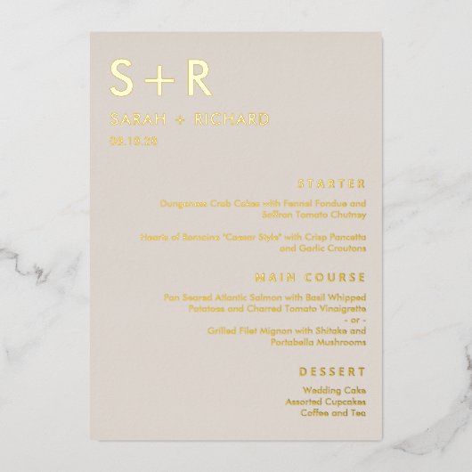 Modern Minimal REAL FOLIE Elegant Menu Kaart (Voorkant)