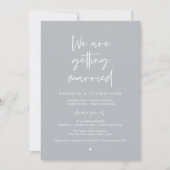 Modern Minimal Reception, "We are getting married" Kaart (Voorkant)