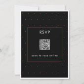 Modern Minimal Red Forty Script Verjaardag QR Kaart (Achterkant)