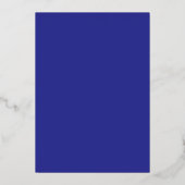 Modern Minimal Royal Blue 50 Script Verjaardag Folie Uitnodiging (Achterkant)
