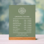 Modern Minimal Sage Green Business Opening Hours (Neutre)