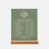 Modern Minimal Sage Green Business Opening Hours (Recto)