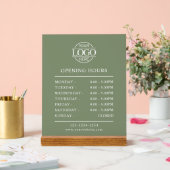 Modern Minimal Sage Green Business Opening Hours (Mariage)