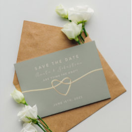 Modern minimal Sage Green Wedding Save The Date