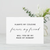 Modern Minimal Script Bridesmaid Proposal Kaart (Staand voorkant)