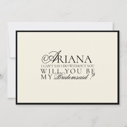Modern Minimal Script Bridesmaid Proposal Kaart (Voorkant)