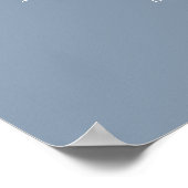 Modern Minimal Script Dusty Blue Wedding Welkom Poster (Hoek)