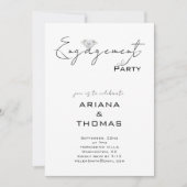 Modern Minimal Script Engagement Party Invitation (Devant)