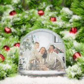 Modern Minimal Script Family 2 Photo Sneeuwbol (Kerstmis)