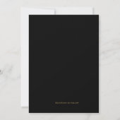 Modern Minimal Script Initiaal Zwart Wit Trouwen Kaart (Achterkant)