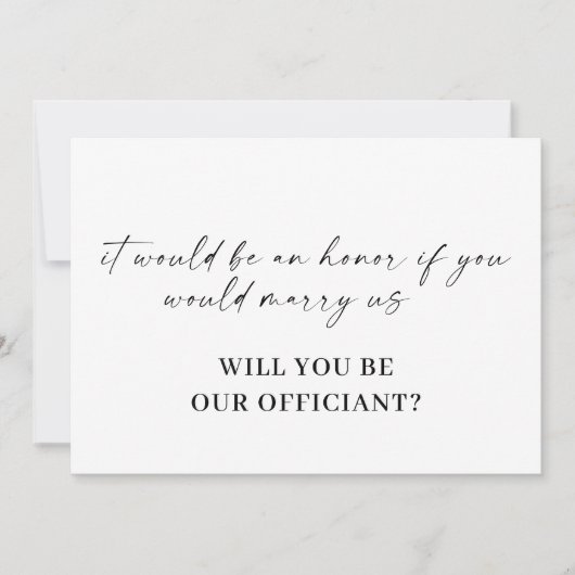 Modern Minimal Script Officiant Proposal Kaart (Voorkant)