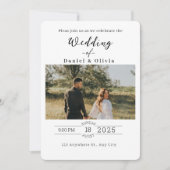 Modern Minimal Script Photo Wedding Invitation (Devant)