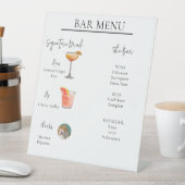 Modern Minimal Signature Drink Cocktail Bar Sign Reclamebord Met Voetstuk (Insitu)