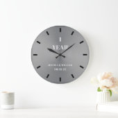 Modern Minimal Silver Wedding Jubileum Keepslag Grote Klok (Huis)