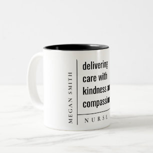 Modern Minimal Simple Nurse Healthcare Gift Tweekleurige Koffiemok