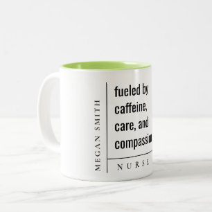 Modern Minimal Simple Nurse Healthcare Gift Tweekleurige Koffiemok
