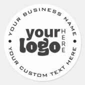 Modern Minimal Simple Uw Logo Hier Ronde Sticker (Voorkant)