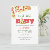 Modern Minimal Slice Baby Pizza Baby shower Kaart (Staand voorkant)