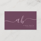 Modern, Minimal & Sophisticated Script Monogram Visitekaartje (Voorkant)