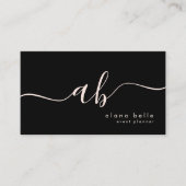 Modern, Minimal & Sophisticated Script Monogram Visitekaartje (Voorkant)