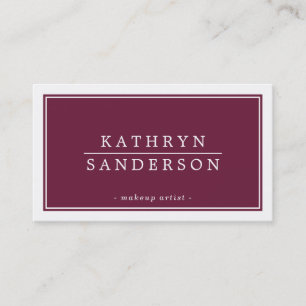 MODERN MINIMAL stijlvolle rand bordeaux wit type Visitekaartje