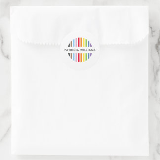 MODERN MINIMAL stripe logo rainbow pride LGBTQ Ronde Sticker