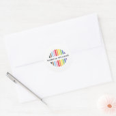 MODERN MINIMAL stripe logo rainbow pride LGBTQ Ronde Sticker (Envelop)