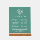 Modern Minimal Teal Green Business Opening Hours (Recto)