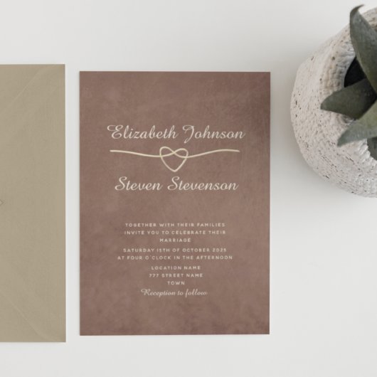 Modern Minimal Terracotta Wedding Kaart