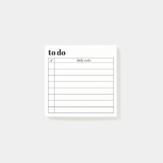 Modern Minimal To Do List Post-It® Notes, 3" x 3"