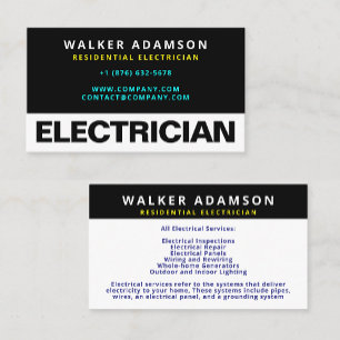 Modern & Minimal Trendy Klusjesman Elektromonteur Visitekaartje