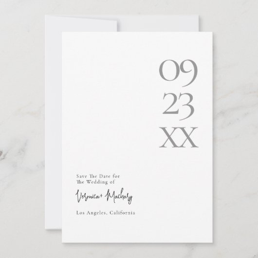 Modern Minimal Typography Wedding Save the Date (Devant)