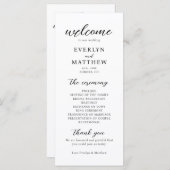 Modern minimal Wedding Ceremony Programme (Voorkant / Achterkant)