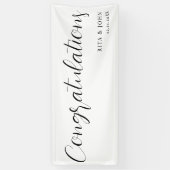 Modern Minimal Wedding Gefeliciteerd Handschrift Spandoek (Verticaal)