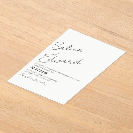 Modern Minimal Wedding Invitation (Poser)