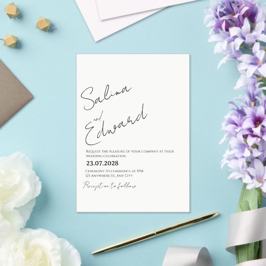 Modern Minimal Wedding Invitation (Insitu (Mariage))