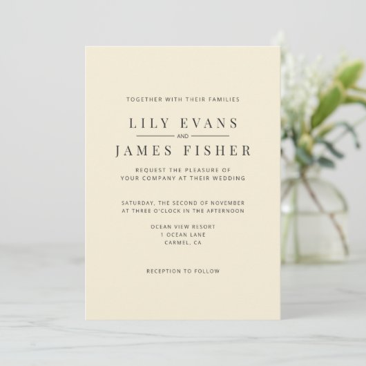 Modern Minimal Wedding Invitation (Debout devant)