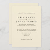 Modern Minimal Wedding Invitation (Devant / Derrière)