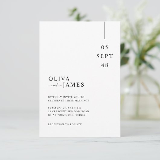 Modern Minimal Wedding Invitation (Debout devant)