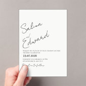 Modern Minimal Wedding Invitation Acryl Uitnodigingen (Insitu (Draagbaar))