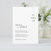 Modern Minimal Wedding Invitation Kaart (Staand voorkant)