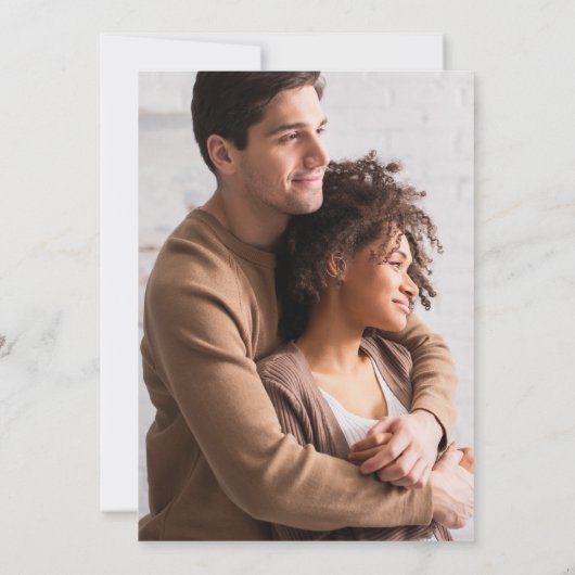 Modern Minimal Wedding Invitation Photo on Back (Dos)