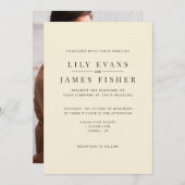 Modern Minimal Wedding Invitation Photo on Back (Devant / Derrière)