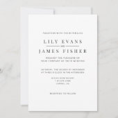 Modern Minimal Wedding Invitation Photo on Back (Devant)