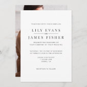 Modern Minimal Wedding Invitation Photo on Back (Devant / Derrière)